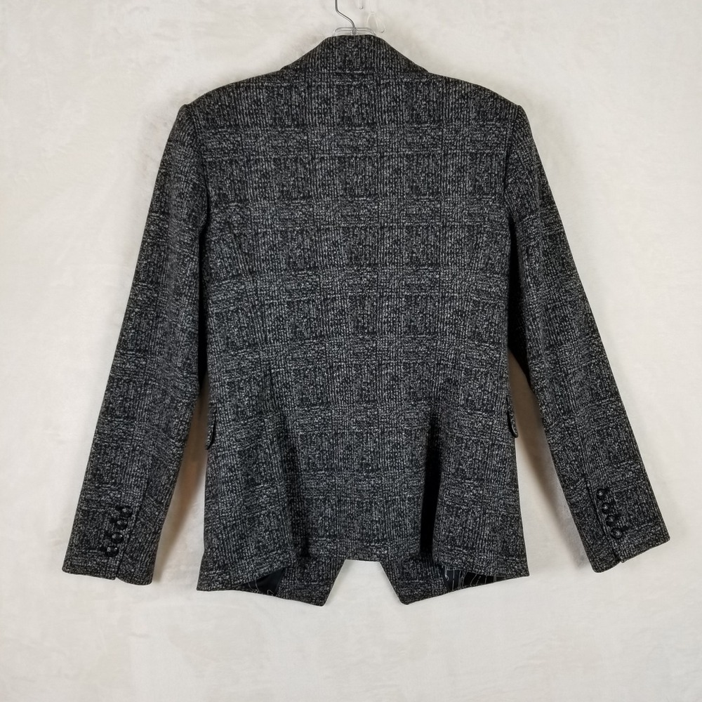 White House Black Market Studio Blazer Womens 6 Grey Double Breasted Textured - Picture 2 of 10